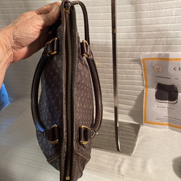 Louis Vuitton Besace Angele Mini Lin Ebene W/COA and Crossbody Strap 2 way - Picture 8 of 16